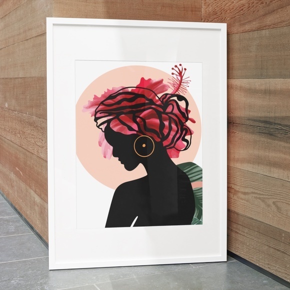 Modern Wall Art Print Tropical Girl Unframed - Picture 13 of 17